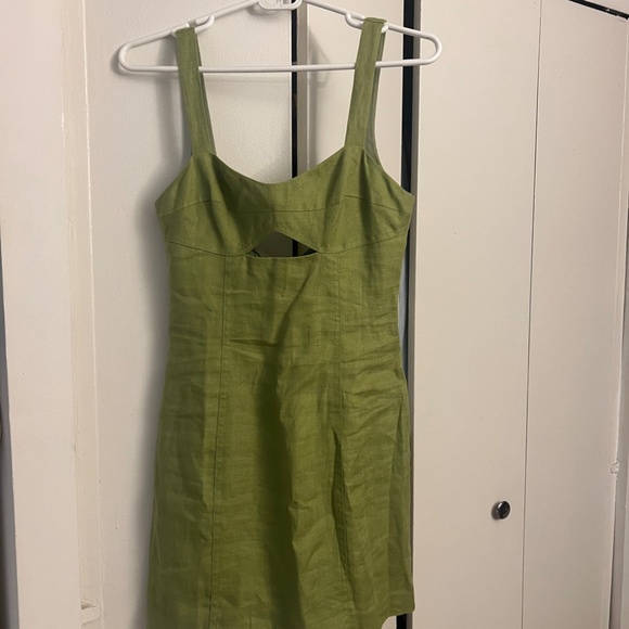 Belma Linen Dress Avocado- Size 2 - Picture 3 of 3